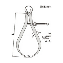 Insize Outside Spring Caliper 0-270mm Range Series 7262-250 - Twin Eagle Imports
