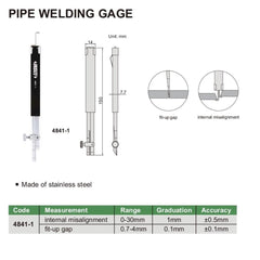 Insize Pipe Welding Gauge Range Series 4841-1 - Twin Eagle Imports