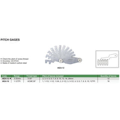 Insize Pitch Gauge 2-20mm Range Series 4824-12 - Twin Eagle Imports