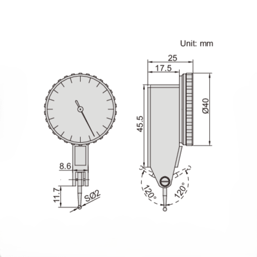 Insize Precision Dial Indicator 0.2mm Range Series 2880-02R - Twin Eagle Imports