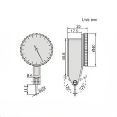Insize Precision Dial Indicator 0.2mm Range Series 2880-02R - Twin Eagle Imports