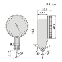 Insize Precision Dial Indicator 0.2mm Range Series 2897-02 - Twin Eagle Imports