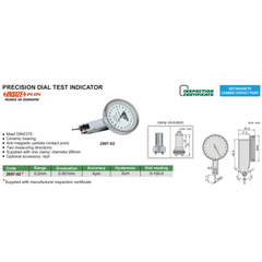 Insize Precision Dial Indicator 0.2mm Range Series 2897-02 - Twin Eagle Imports
