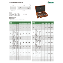Insize Steel Gauge Block Set (ISO 3650 Grade 2) Series 4100-2122 - Twin Eagle Imports