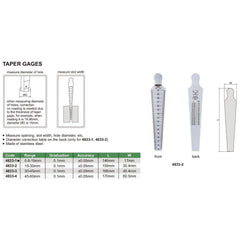 Insize Taper Gauge 0.8-15mm Range Series 4833-1 - Twin Eagle Imports