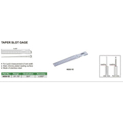 Insize Taper Slot Gauge 0.01-0.15" Range Series 4630-1E - Twin Eagle Imports