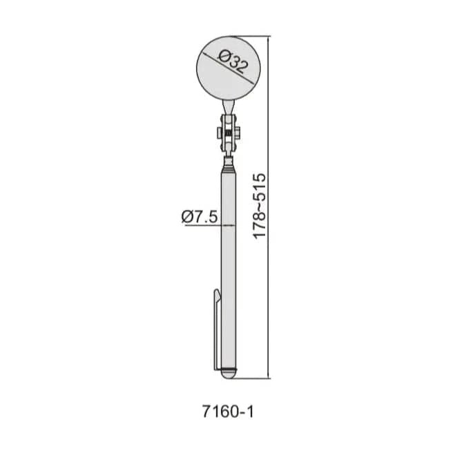 Insize Telescoping Inspection Mirror Ø32mm Series 7160-1 - Twin Eagle Imports