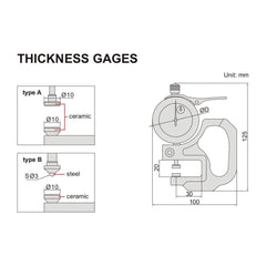 Insize Thickness Gauge 0-10mm x 0.01mm Range Series 2364-10B - Twin Eagle Imports