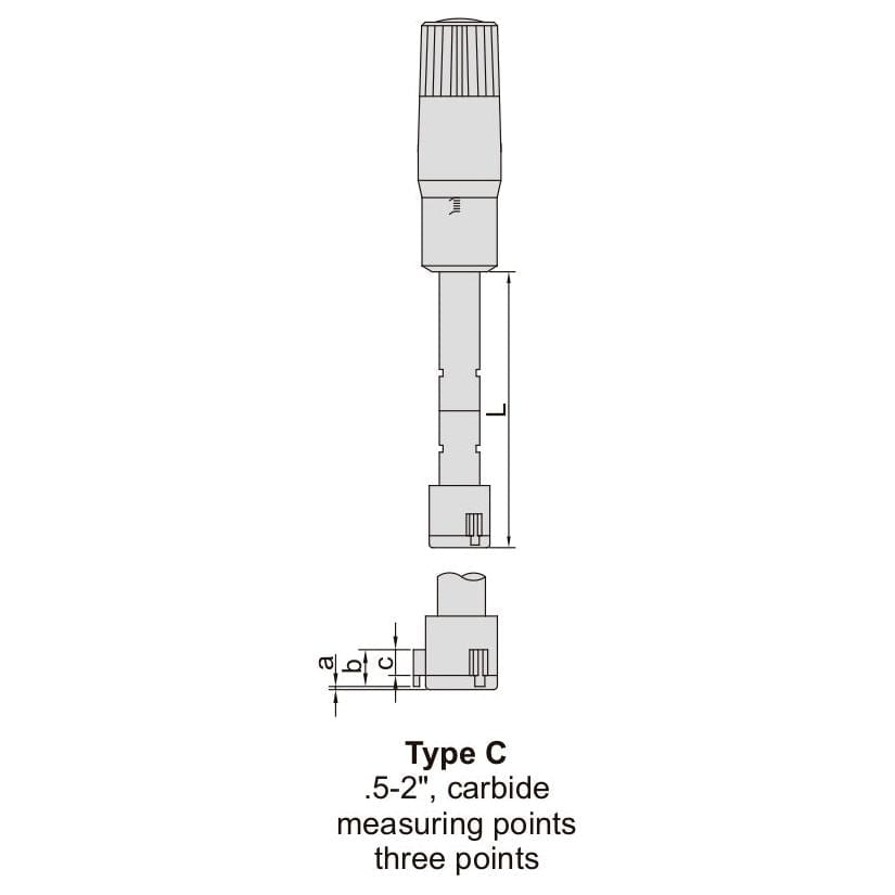 Insize Three Point Internal Micrometer 0.8-1" Range Series 3227-E1 - Twin Eagle Imports