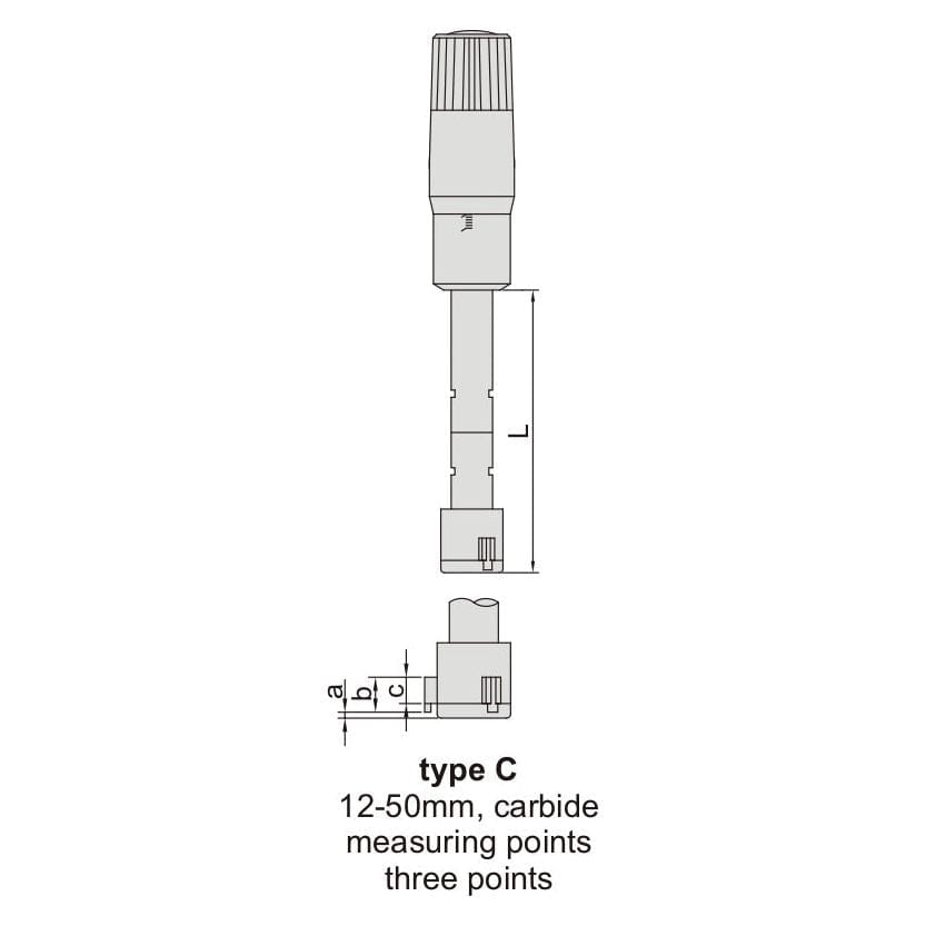Insize Three Point Internal Micrometer 40-50mm Range Series 3227-50 - Twin Eagle Imports