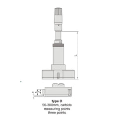 Insize Three Point Internal Micrometer 50-63mm Range Series 3227-63 - Twin Eagle Imports