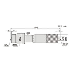 Insize Tubular Inside Micrometer 100-2100mm Range Series 3225-2100 - Twin Eagle Imports