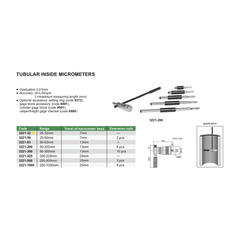 Insize Tubular Inside Micrometer 25-32mm Range Series 3221-32 - Twin Eagle Imports