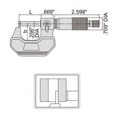 Insize Type A Cylindrical Anvil Micrometer 0-1" Range Series 3261-1 - Twin Eagle Imports