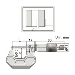Insize Type B Cylindrical Anvil Tube Micrometer 0-25mm Range Series 3261-25BA - Twin Eagle Imports