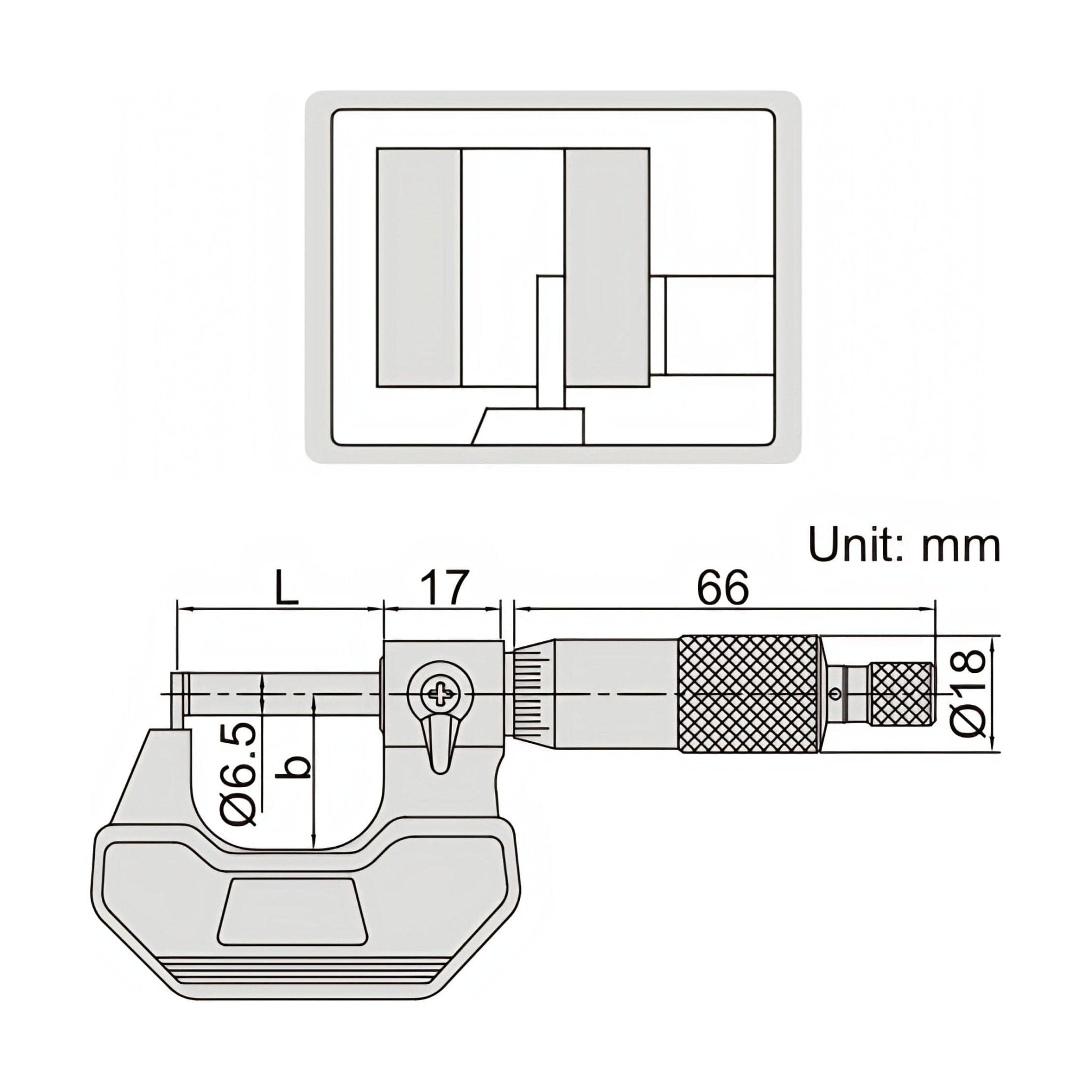 Insize Type C Cylindrical Anvil Tube Micrometer 0-25mm Range Series 3261-25CA - Twin Eagle Imports