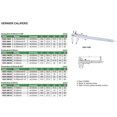 Insize Vernier Caliper 0-200mm Range Series 1205-2003S - Twin Eagle Imports