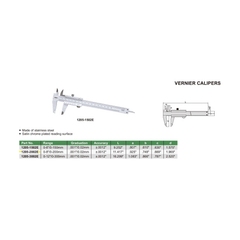 Insize Vernier Caliper 0-200mm/0-8" Range Series 1205-2002S - Twin Eagle Imports