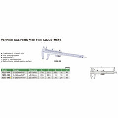 Insize Vernier Caliper 0-280mm/0-11" Range Series 1233-280 - Twin Eagle Imports