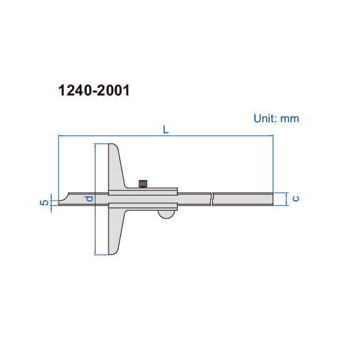 Insize Vernier Depth Gauge 0-500mm Range Series 1240-5001 - Twin Eagle Imports