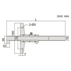 Insize Vernier Hook Depth Gauge 0-200mm Range Series 1248-200 - Twin Eagle Imports