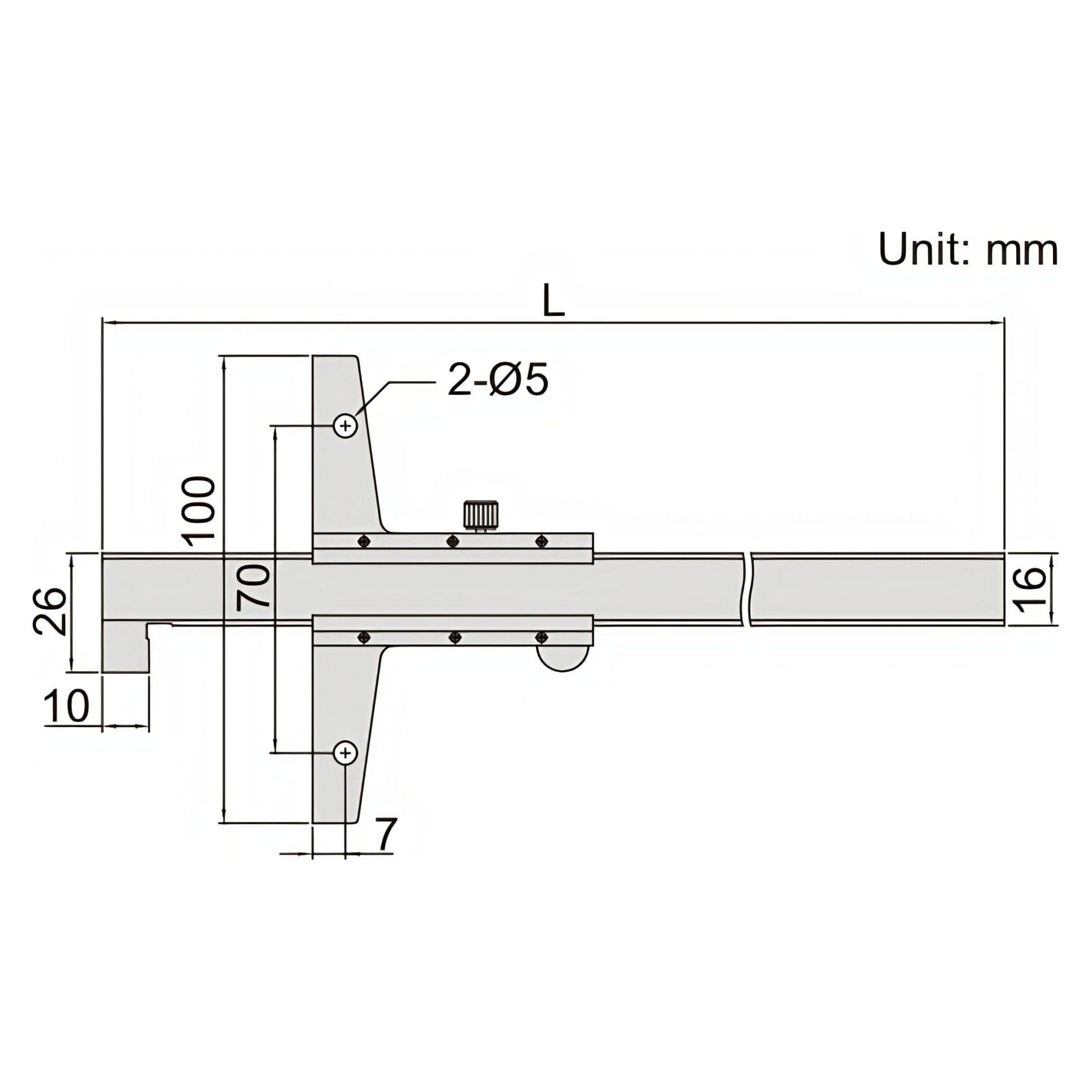 Insize Vernier Hook Depth Gauge 0-200mm Range Series 1248-2001 - Twin Eagle Imports