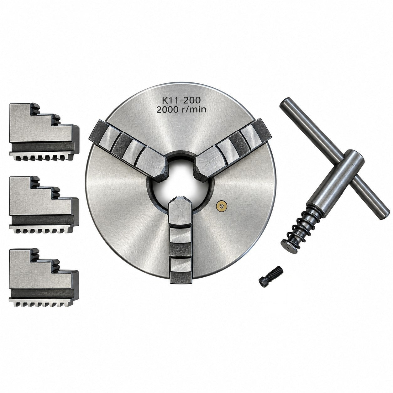 K11-200 3-Jaw 200mm Self-Centering Manual Lathe Chuck - Twin Eagle Imports