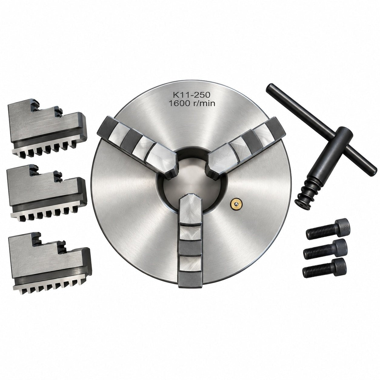 K11-250 3-Jaw 250mm Self-Centering Manual Lathe Chuck - Twin Eagle Imports