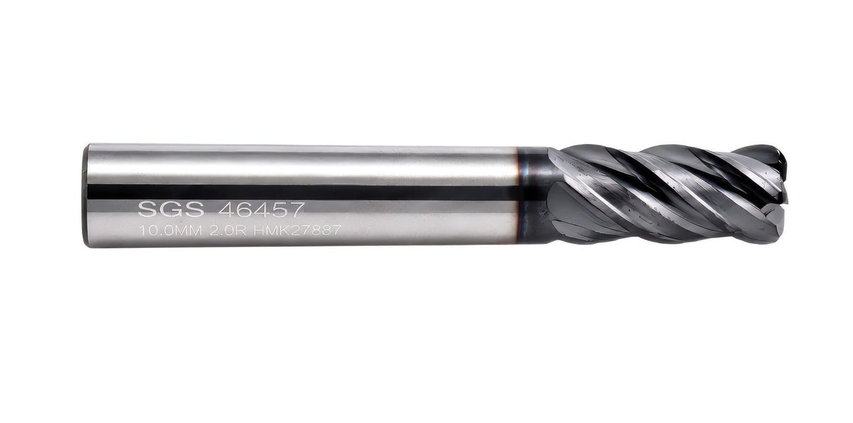 KYOCERA ASIA PACIFIC PTE LTD CARBIDE ENDMILL Kyocera SGS 46459 10mm 4 Flute Ti-NAMITE-A AlTiN Corner Radius End Mill
