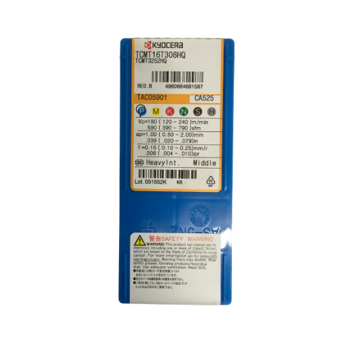 KYOCERA ASIA PACIFIC PTE LTD INSERTS 10pc Kyocera TCMT16T308HQ CA525 – Turning Insert (Finishing to Medium, HQ Chipbreaker)
