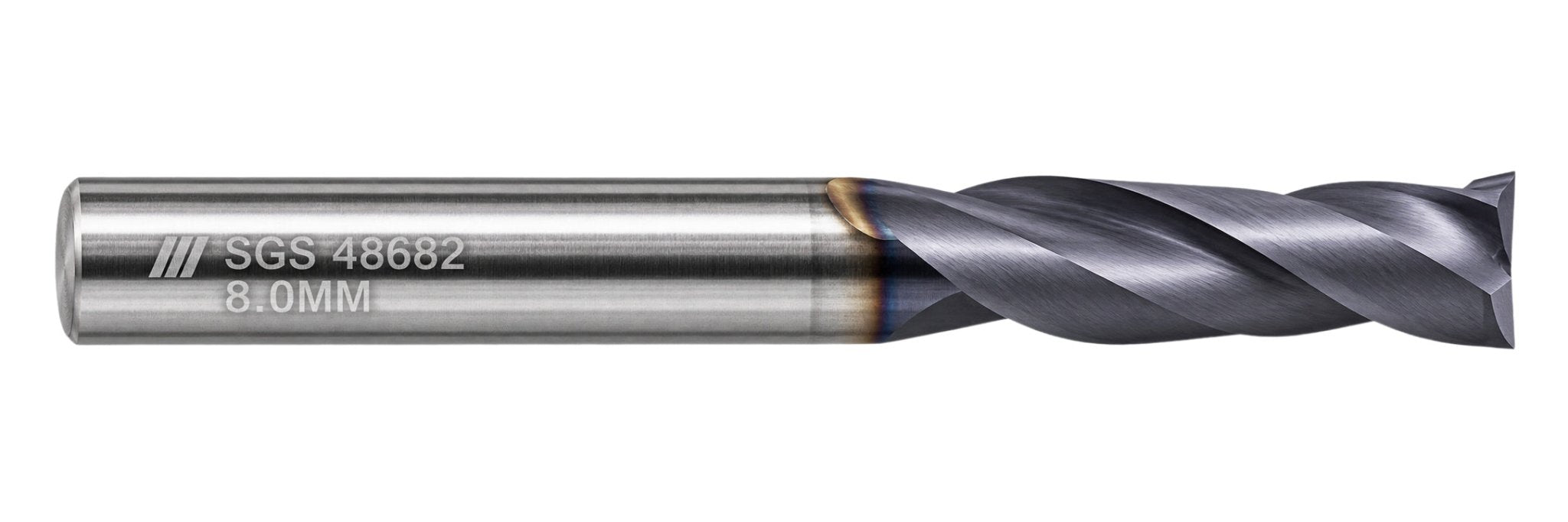 Kyocera SGS 48682 8mm 2 Flute Ti-NAMITE-A AlTiN Coated Carbide Square End Mill - Twin Eagle Imports