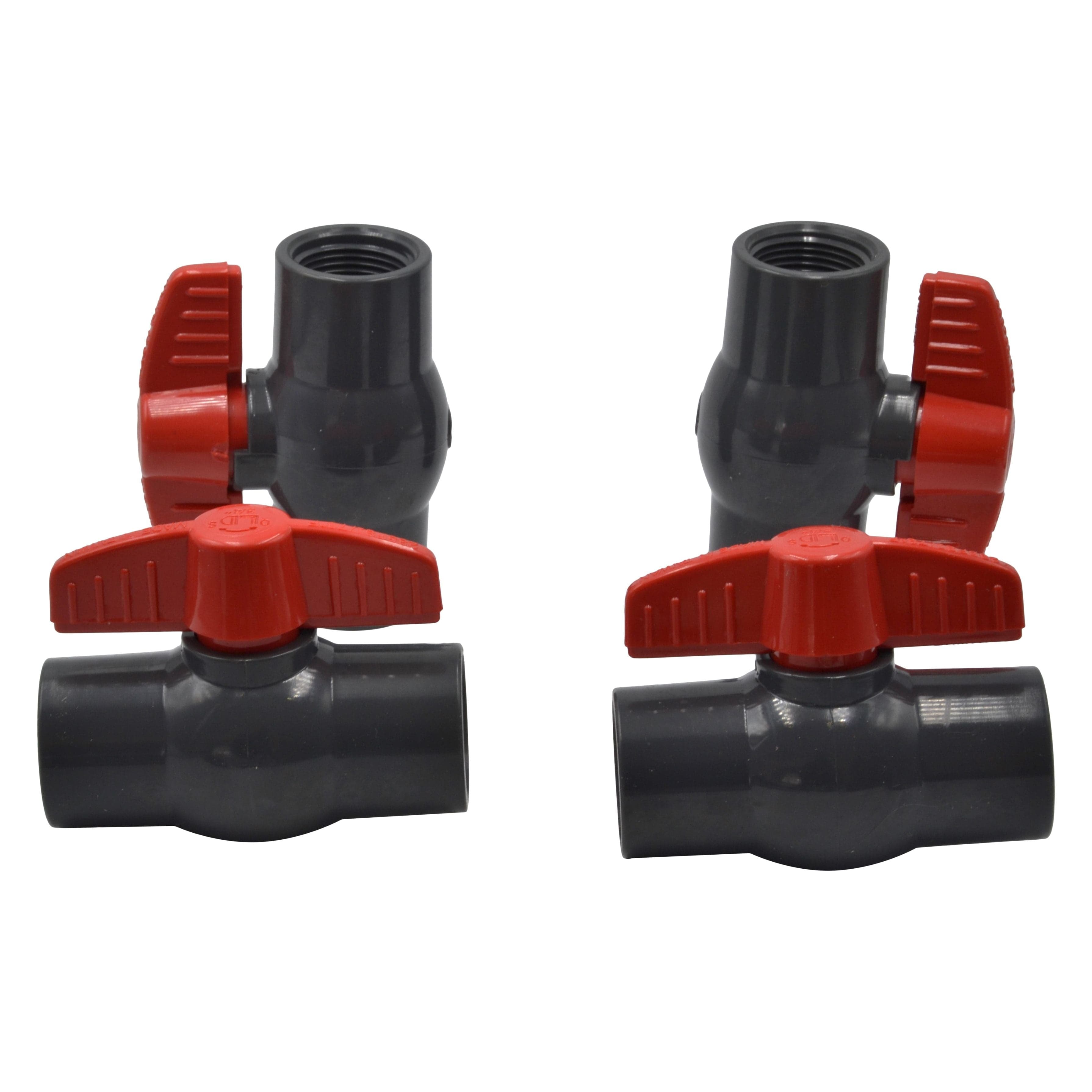 LD Valve Ball Valve 4pcs PVC Pipe Female/Female 3/4" BSP Thread Ball Valve