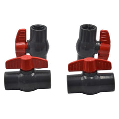LD Valve Ball Valve 4pcs PVC Pipe Female/Female 3/4" BSP Thread Ball Valve