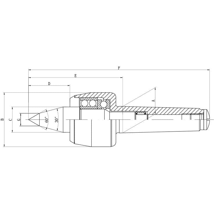 Morse Taper 4 Extended Nose High Speed Live Centre - Twin Eagle Imports