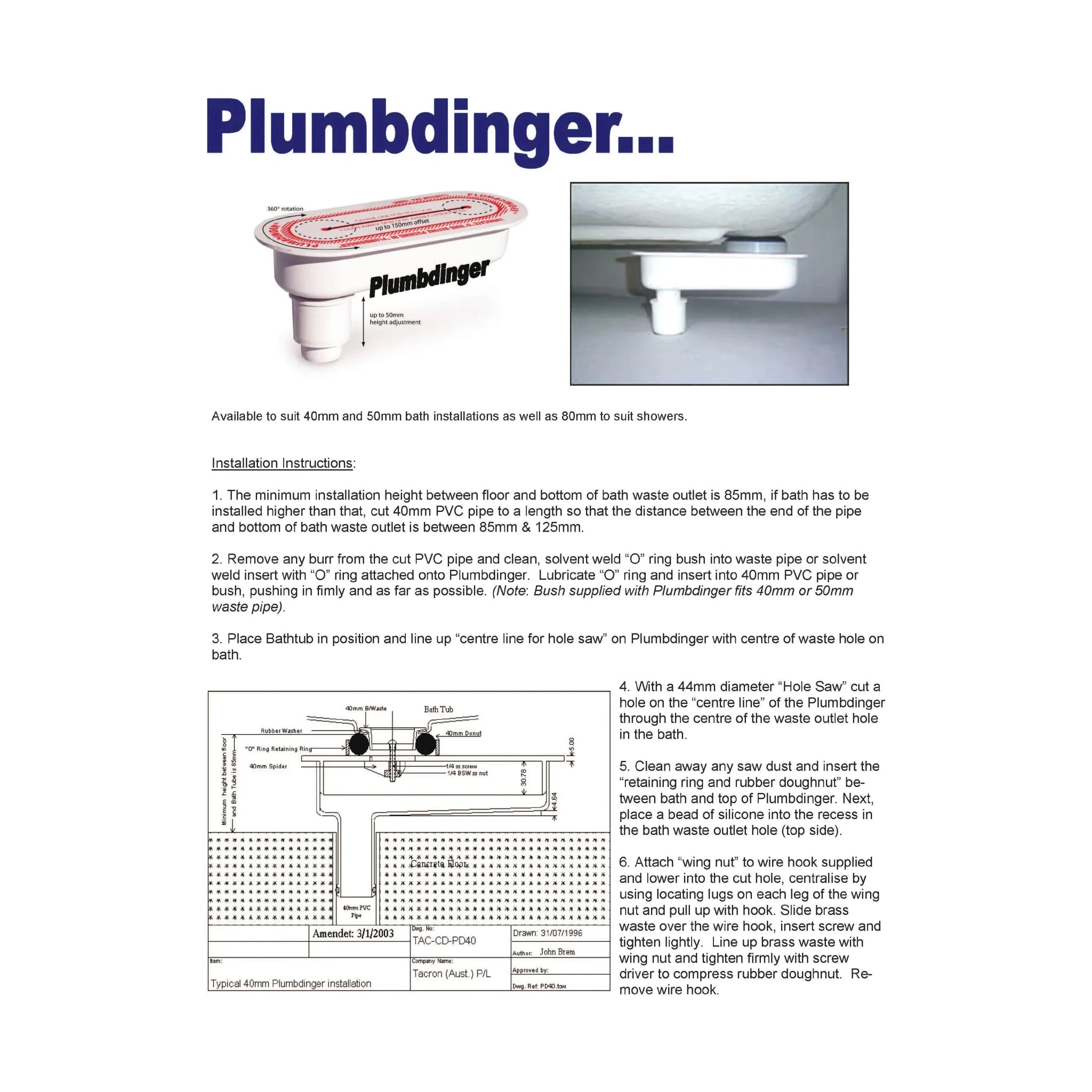 Original Plumbdinger - Adjustable Plumbing Fitting for Misalignment Solutions - Twin Eagle Imports