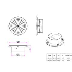 Pack of 20 Ductsure PDJ150 Plastic Round Ceiling Vent Diffuser - Twin Eagle Imports