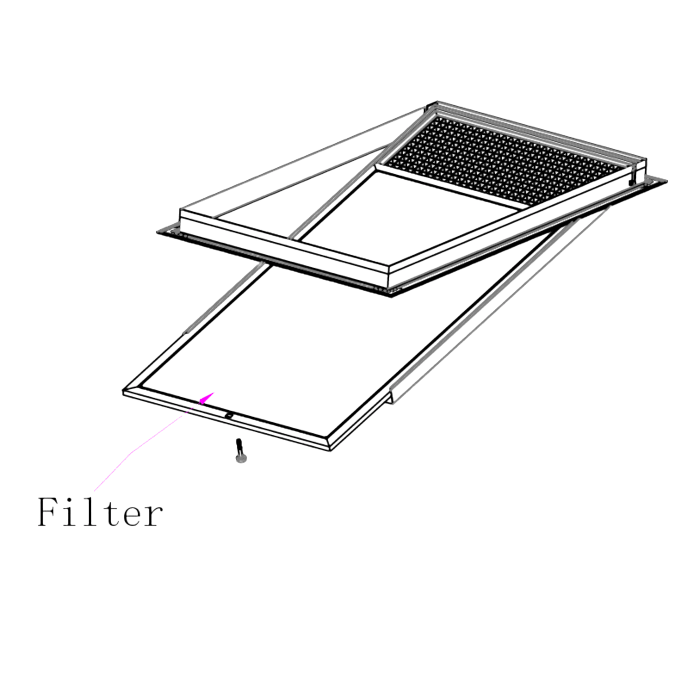 Pack of 3 Ductsure Eggcrate Hinged Filter EGHF-P 600400 (595x395mm) - Twin Eagle Imports