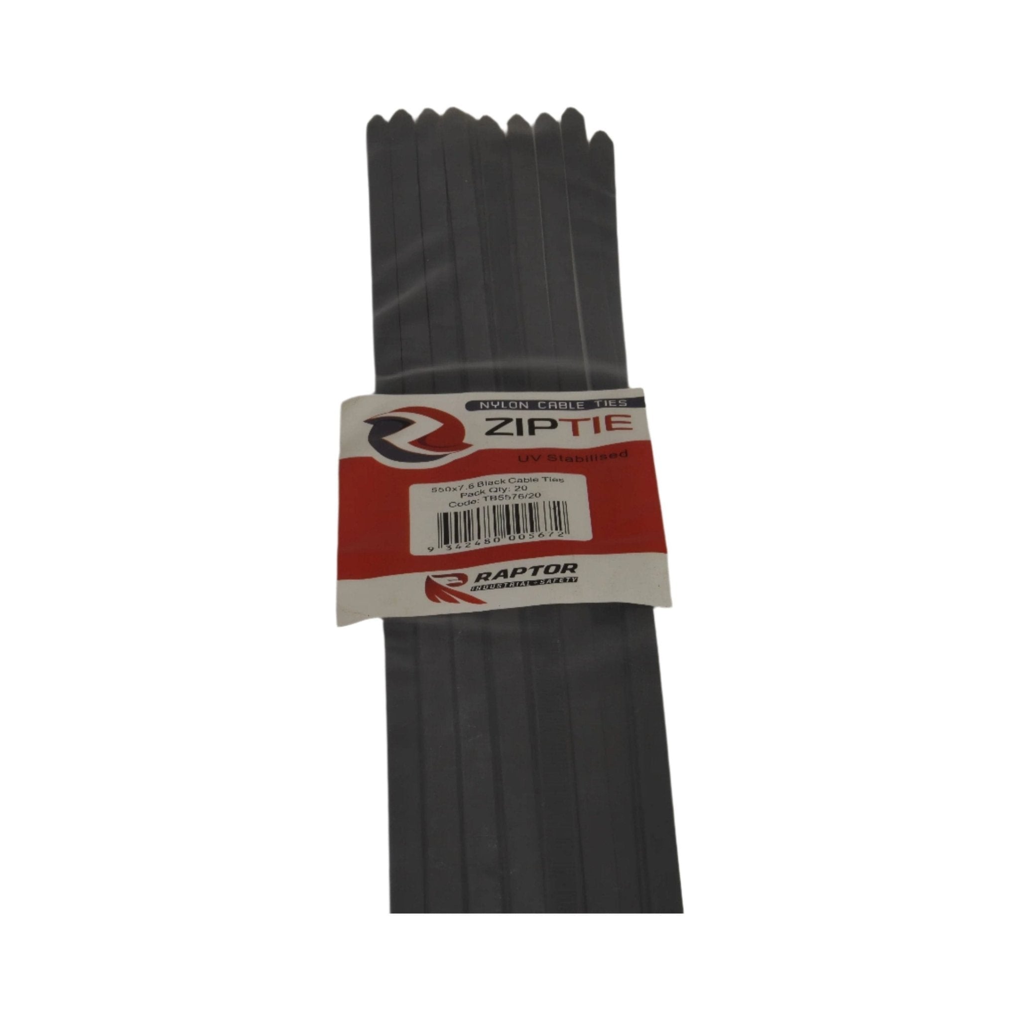 RAPTOR Black 550mm x 7.6mm Heavy Duty Cable Ties, 20 Pack - Twin Eagle Imports