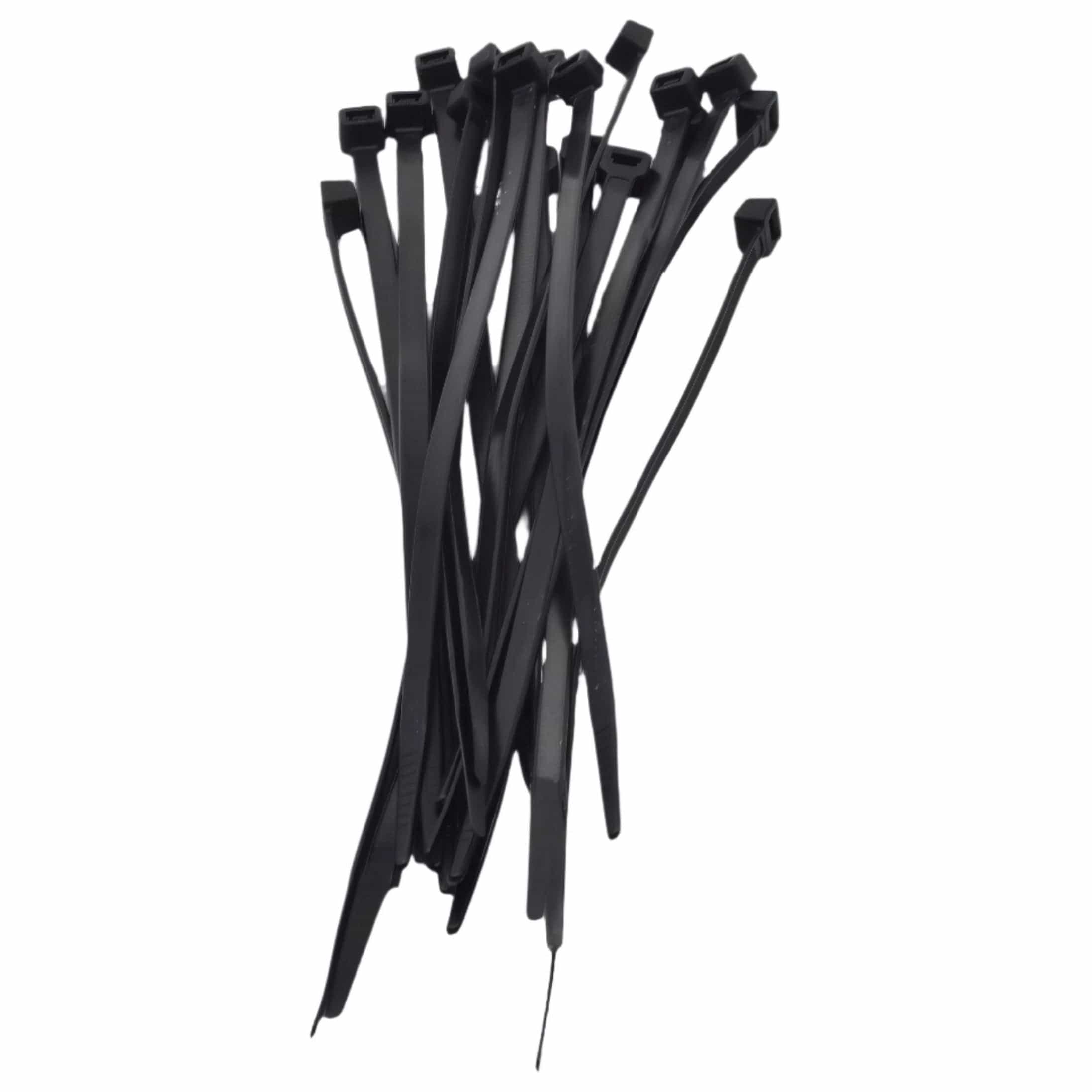 Raptor Cable Tie RAPTOR Black 200mm x 4.8mm Medium Duty Cable Ties, 20 Pack
