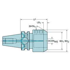 SANDVIK AUSTRALIA PTY LTD ACCESSORIES Sandvik BT40-SLN32-100 – Sidelock (Weldon) Holder (Ø32 mm Bore, BT40 Taper)