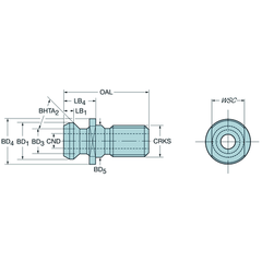 SANDVIK AUSTRALIA PTY LTD ACCESSORIES Sandvik Coromant PS-I50C-75-001 BT50 75° Pull Stud