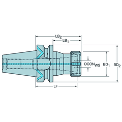 SANDVIK AUSTRALIA PTY LTD Collet chuck Sandvik Coromant BT50 ER20 Collet Chuck Holder - 100 mm