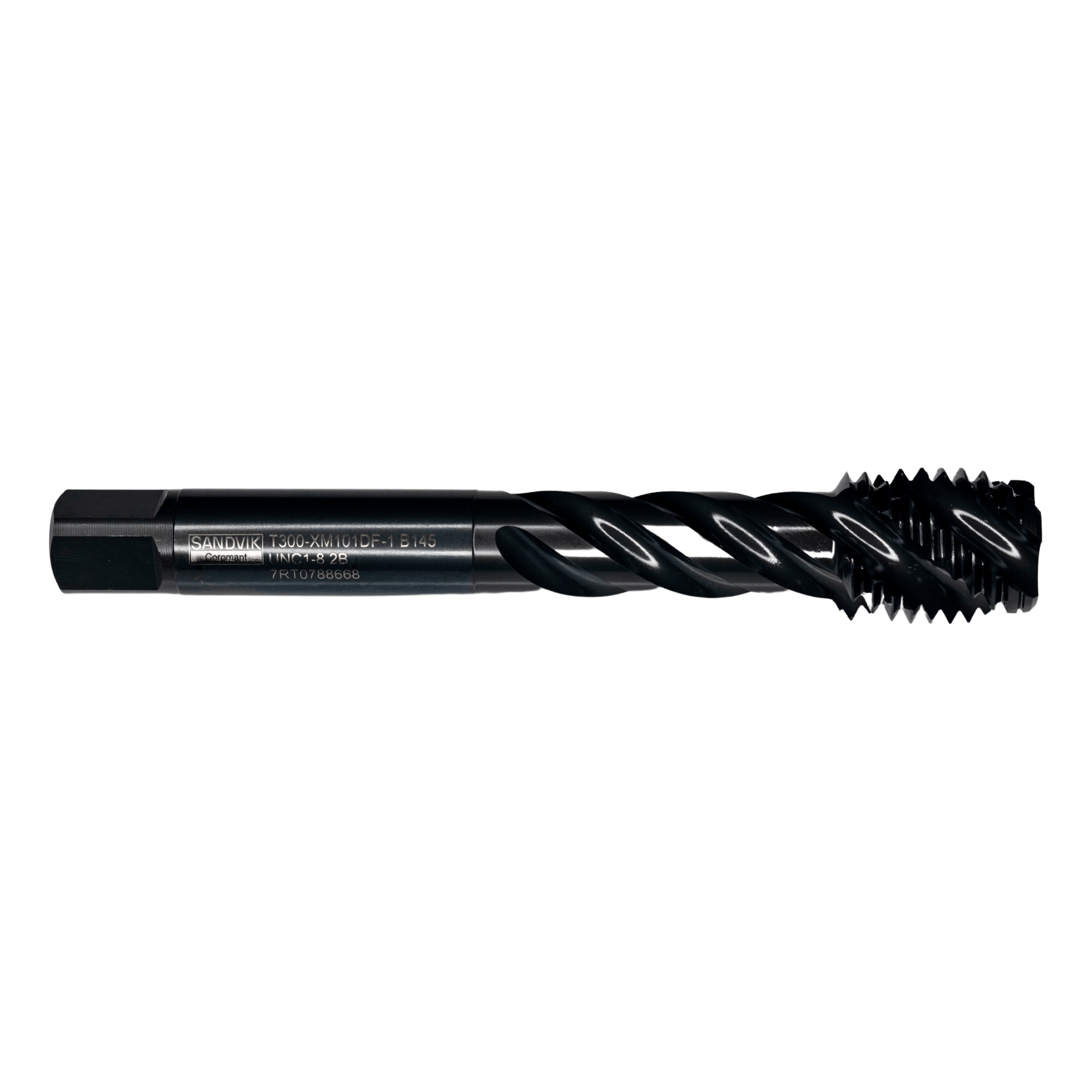 Sandvik HSS-PM Blue Spiral Flute PVD FeN coated Tap 1" UNF, DIN 2184-1 Long Body - Twin Eagle Imports