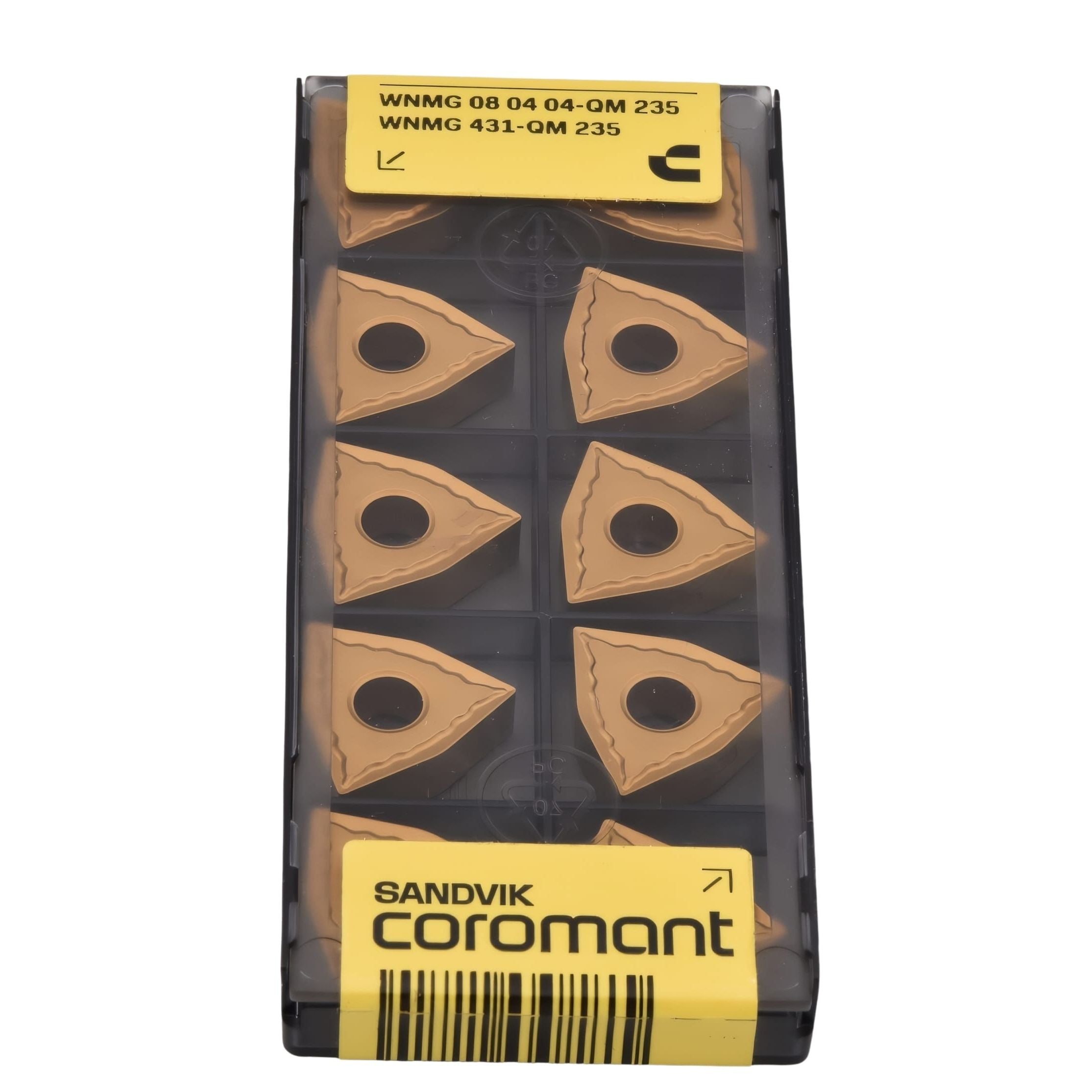 SANDVIK INSERT 10pc Sandvik WNMG 08 04 04-QM 235 – Turning Insert (Medium, QM Chipbreaker)