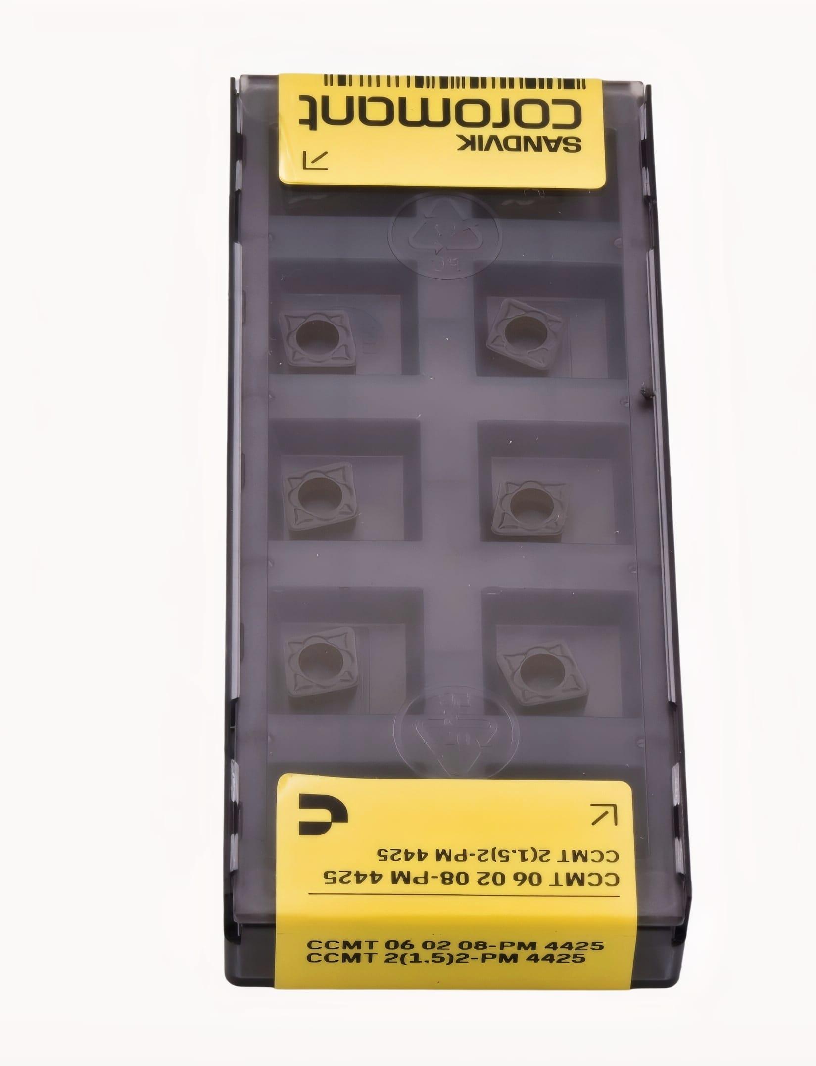 SANDVIK INSERTS 10pc Sandvik Coromant CCMT 06 02 08-PM 4425 Turning Insert (Suitable for Steel, Medium Chipbreaker)