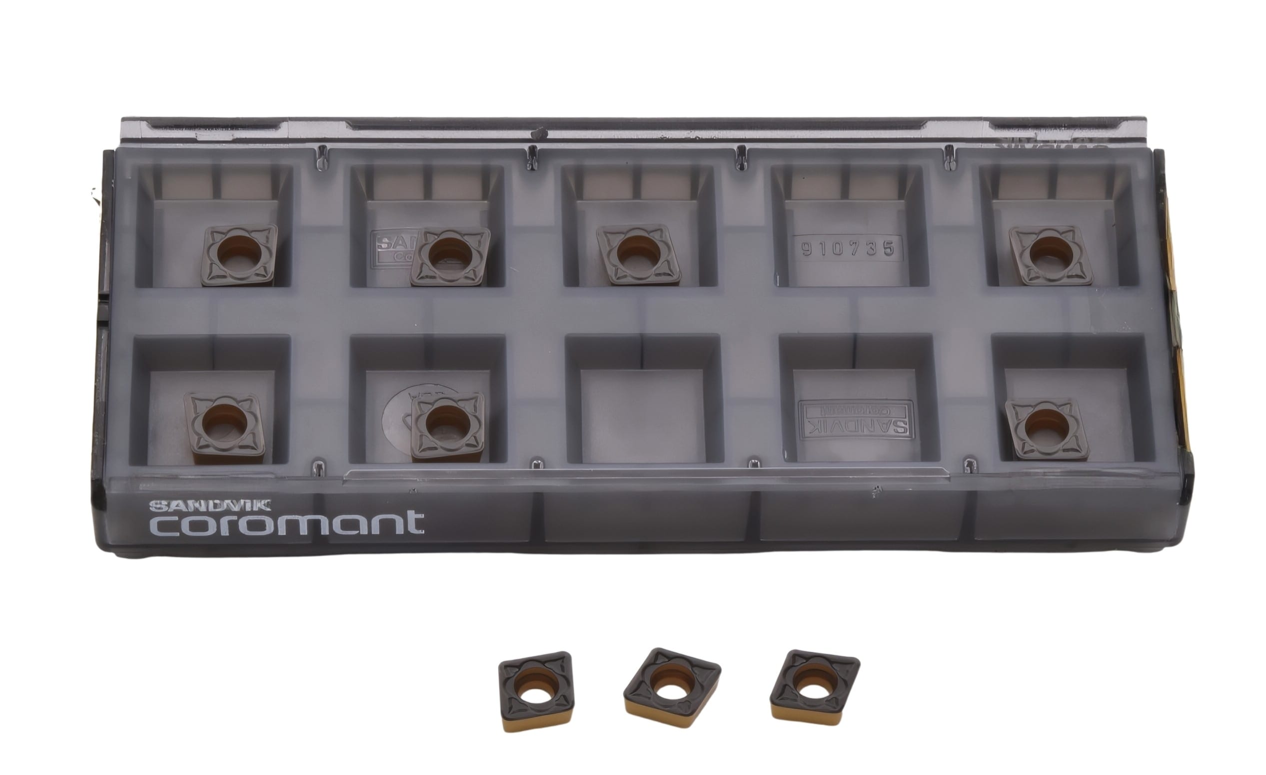 SANDVIK INSERTS 10pc Sandvik Coromant CCMT 06 02 08-PM 4425 Turning Insert (Suitable for Steel, Medium Chipbreaker)