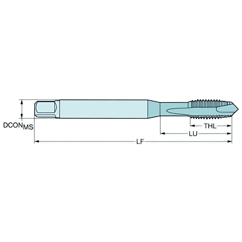SANDVIK Taps & Dies Sandvik HSS-E Blue Gun Nose PVD FeN coated Tap M6 X 1.0, DIN 371 Reinforced Shank