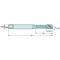 SANDVIK Taps & Dies Sandvik HSS-PM Blue Spiral Flute PVD FeN coated Tap No.10 UNC, DIN 2184-1 Short Body