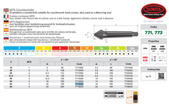 SOMTA COUNTERSINKS Somta Series 771 – 80mm 60° HSS Co5 MTS Countersink