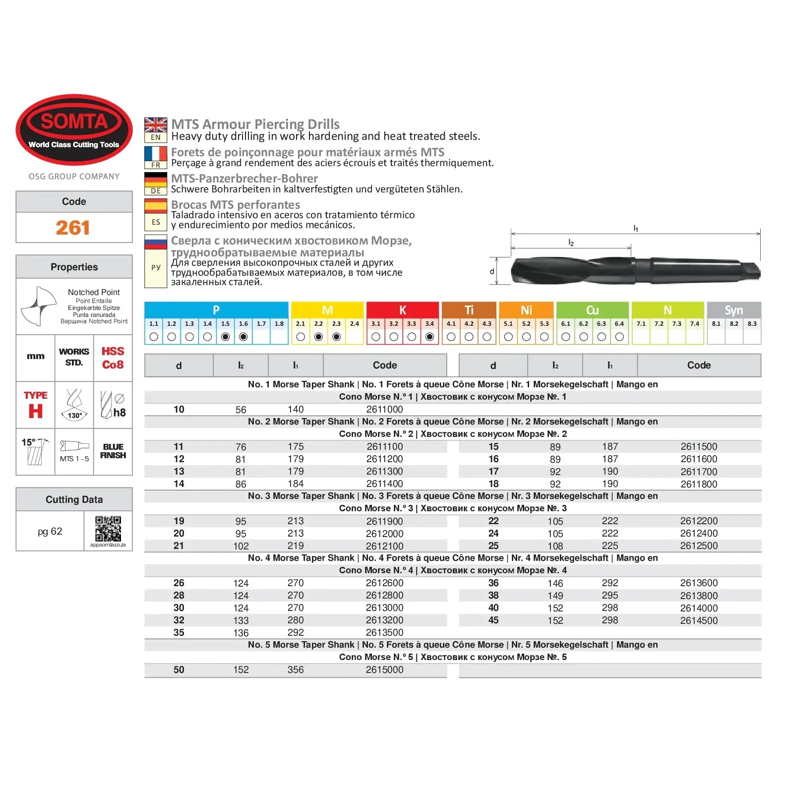 SOMTA DRILLS Somta Series 261 – 26MM HSS Armour Piercing Drill MT4